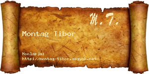 Montag Tibor névjegykártya